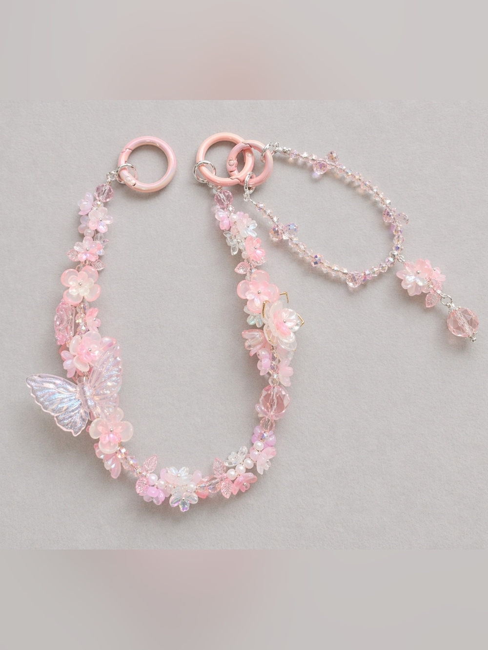 🔥🔛SALE🔥Pastel Pink Butterfly Phone Charm / Keychain / Y2K / Girly - Picture 4 of 5